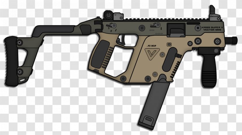 KRISS Vector Weapon Submachine Gun Firearm - Cartoon - Scar Transparent PNG