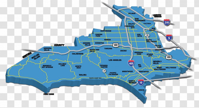 Los Angeles San Fernando Valley Seminole County, Florida Map - United States - Venice Transparent PNG