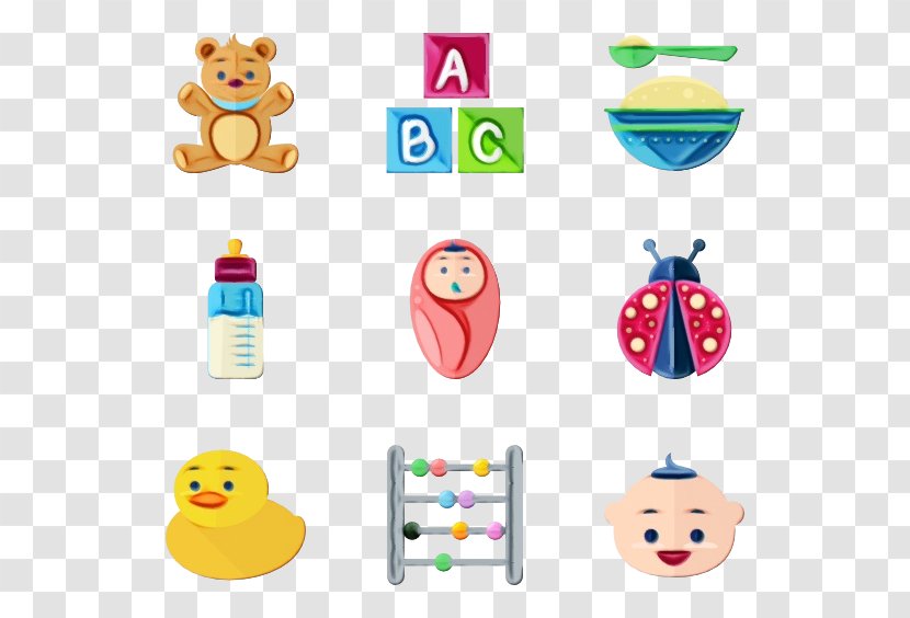 Baby Toys - Watercolor - Smiley Transparent PNG