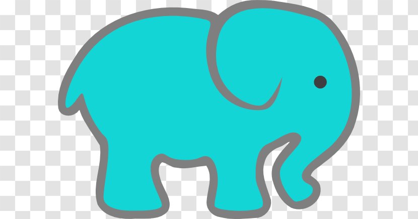 Indian Elephant Turquoise Elephantidae Clip Art - Area Transparent PNG