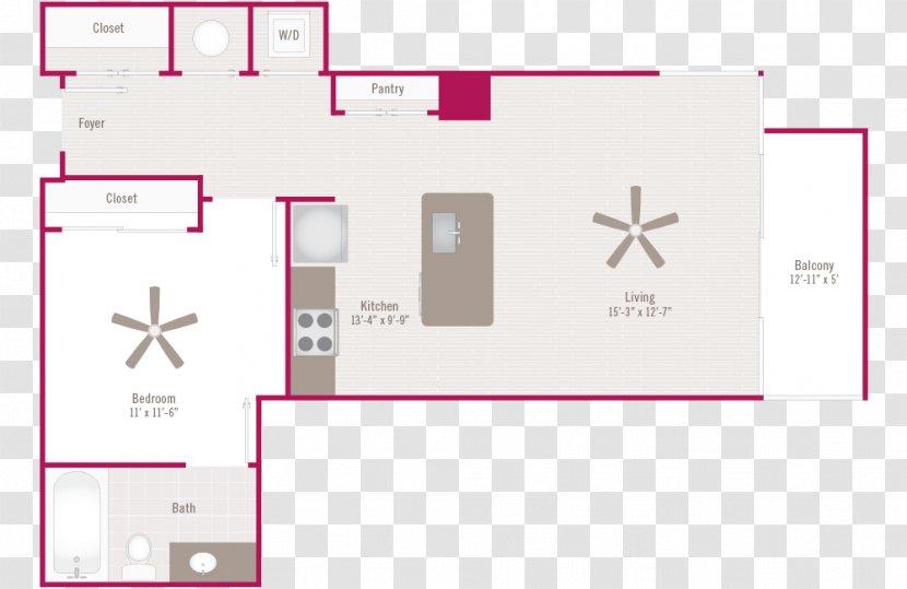 Sixty11th Luxury Midtown Apartments Floor Plan Window - Atlanta - Apartment Transparent PNG