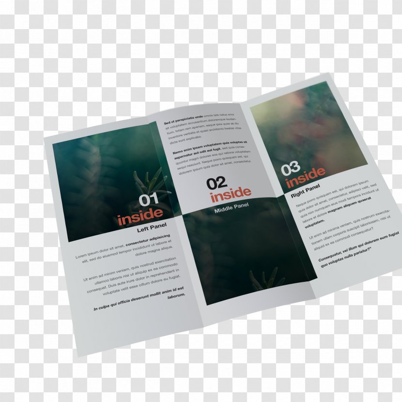 Black And White Financial Folding - Brochure - Perspective Transparent PNG