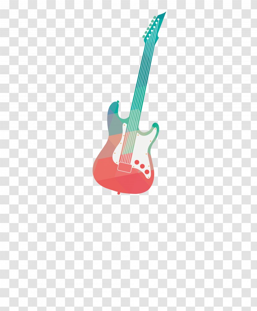 Fort Lauderdale Beach Electric Guitar - Vector Hand Drawn Transparent PNG