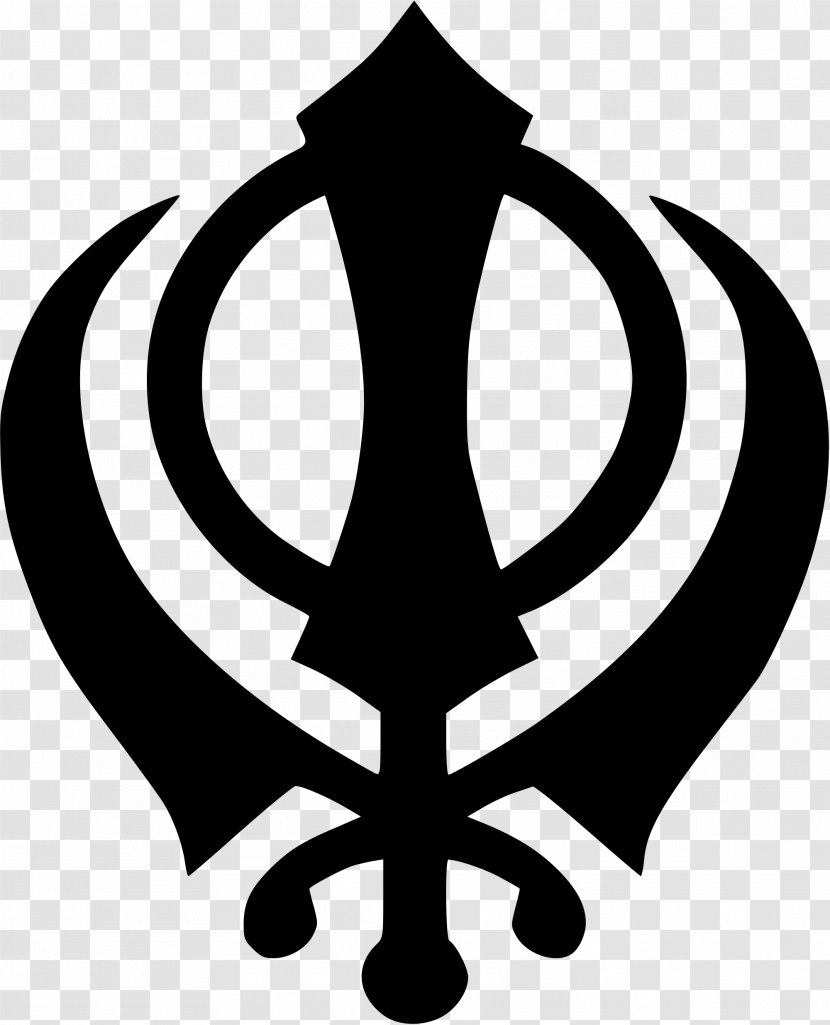 Khanda Sikhism Symbol Religion - Monochrome Photography - Judaism Transparent PNG