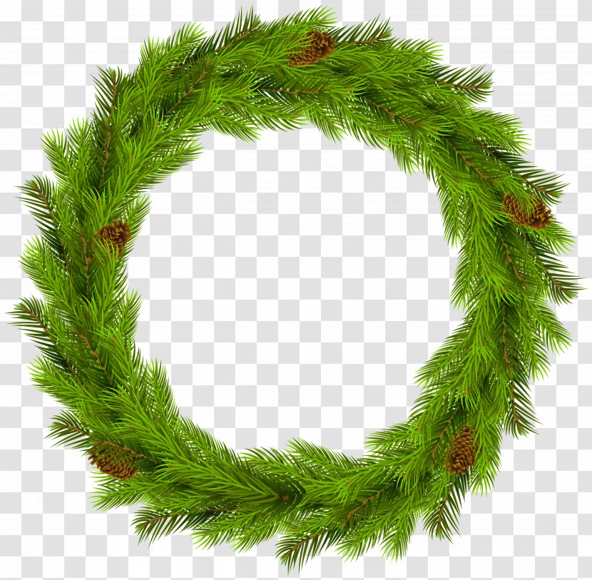 Wreath Christmas Clip Art - Pine Image Transparent PNG