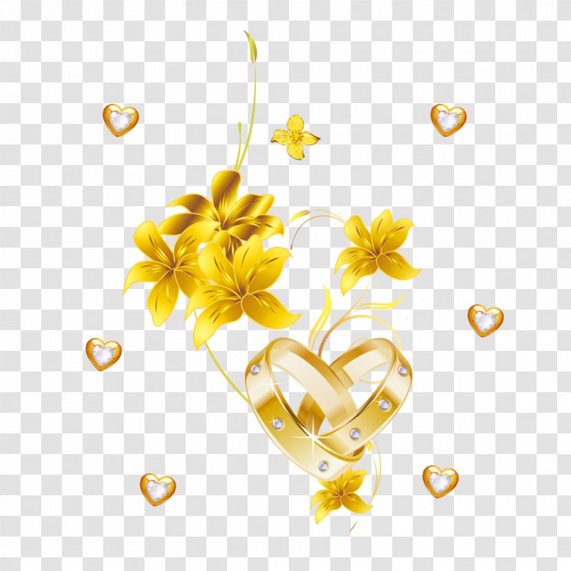 Gold Yellow Flower Jewellery - Leaf - Pure Flowers Transparent PNG