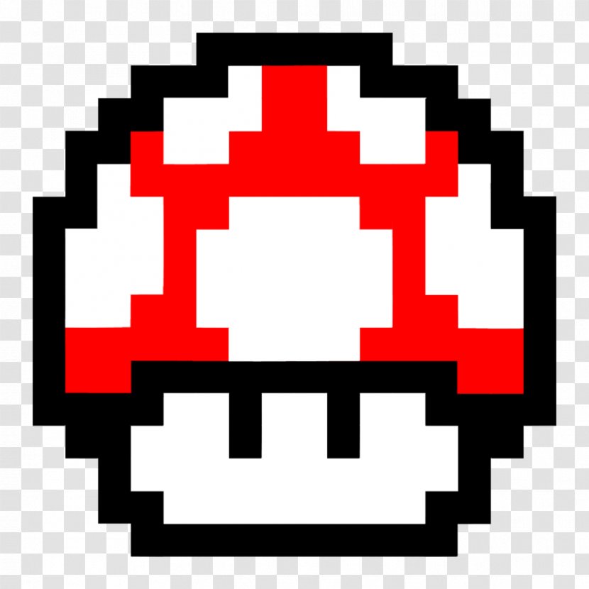 Super Mario Bros. 8-bit Mushroom - Red - Background Transparent PNG