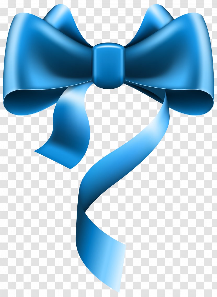 Ribbon Blue Bow Tie Clip Art - Silk Transparent PNG