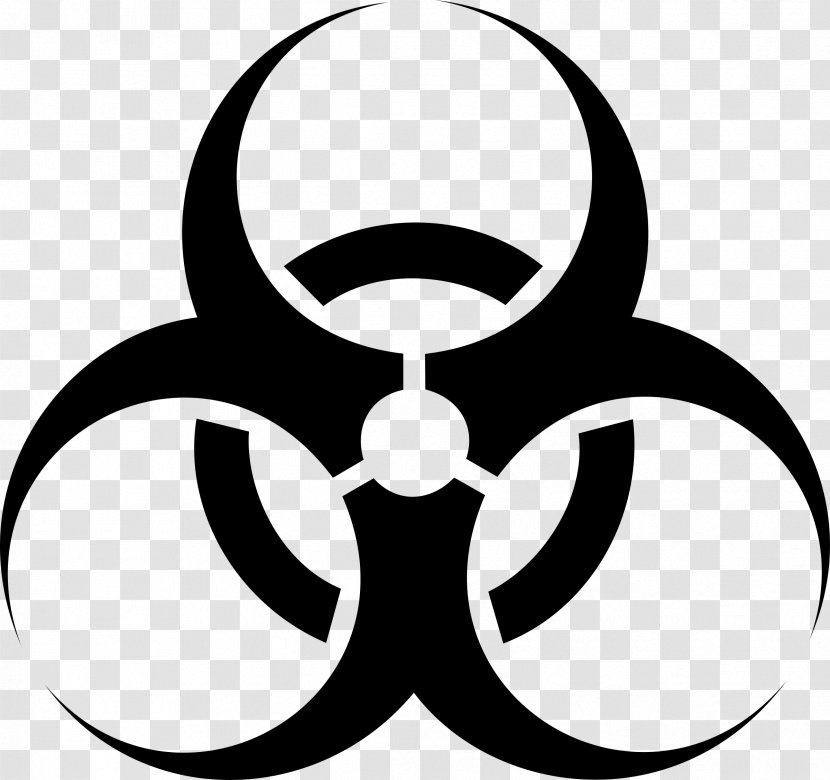 Biological Hazard Symbol Clip Art - Monochrome - Symbols Transparent PNG