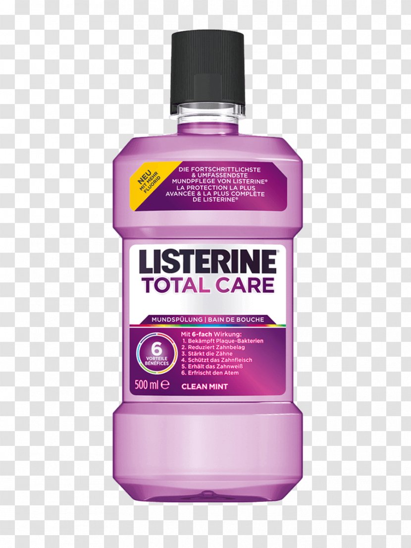 Listerine Mouthwash Total Care Personal - Magenta - Toothpaste Transparent PNG