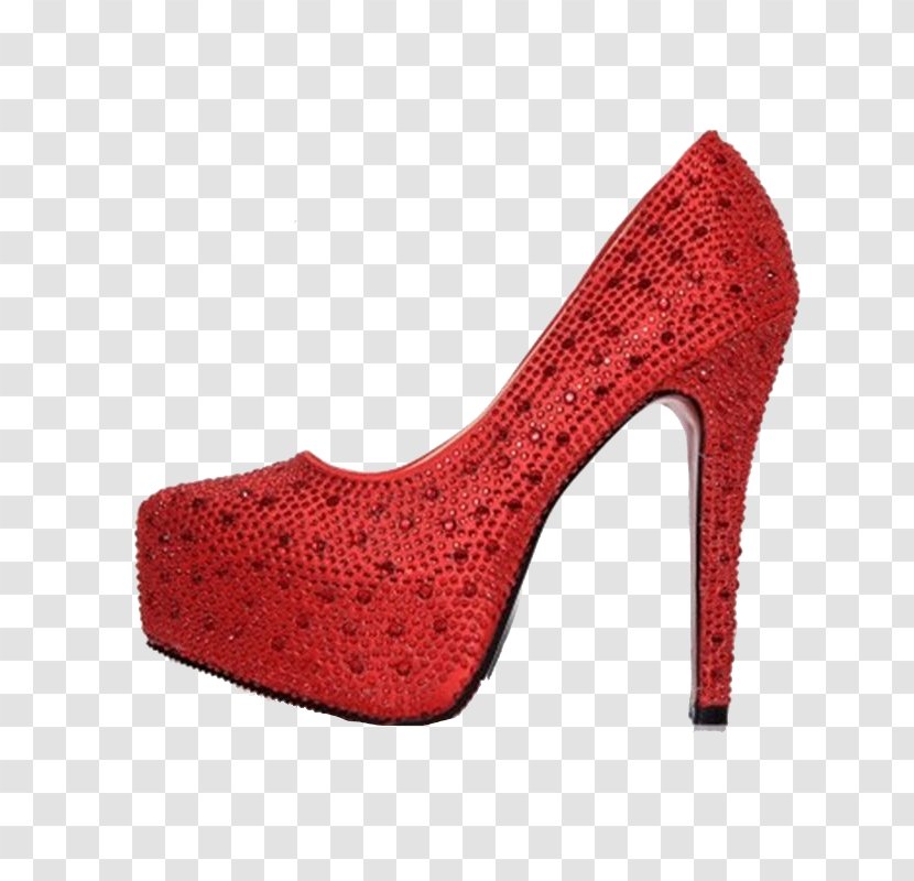 Red Shoe High-heeled Footwear Stiletto Heel Imitation Gemstones & Rhinestones - Sneakers - High Heels Transparent PNG
