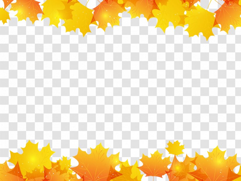 Maple Leaf Autumn - Yellow - Border Transparent PNG