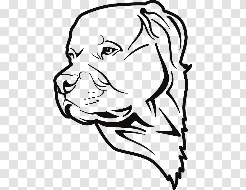 Rottweiler American Pit Bull Terrier Ausmalbild Animal - Silhouette - Bred Transparent PNG