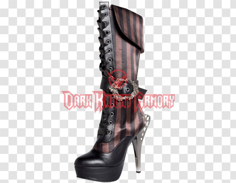 Motorcycle Boot High-heeled Shoe Steampunk Gothic Fashion - Neovictorian Transparent PNG