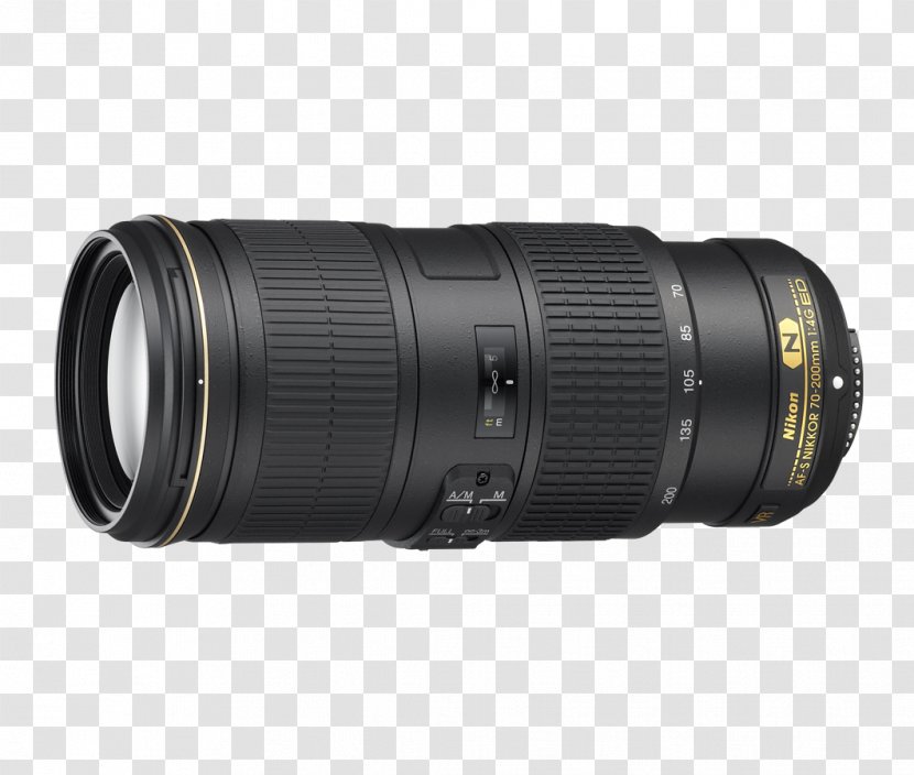 Nikon AF-S Nikkor Telephoto Zoom 70-200mm F/2.8E FL ED VR Zoom-Nikkor F/4.0 Lens Camera Transparent PNG