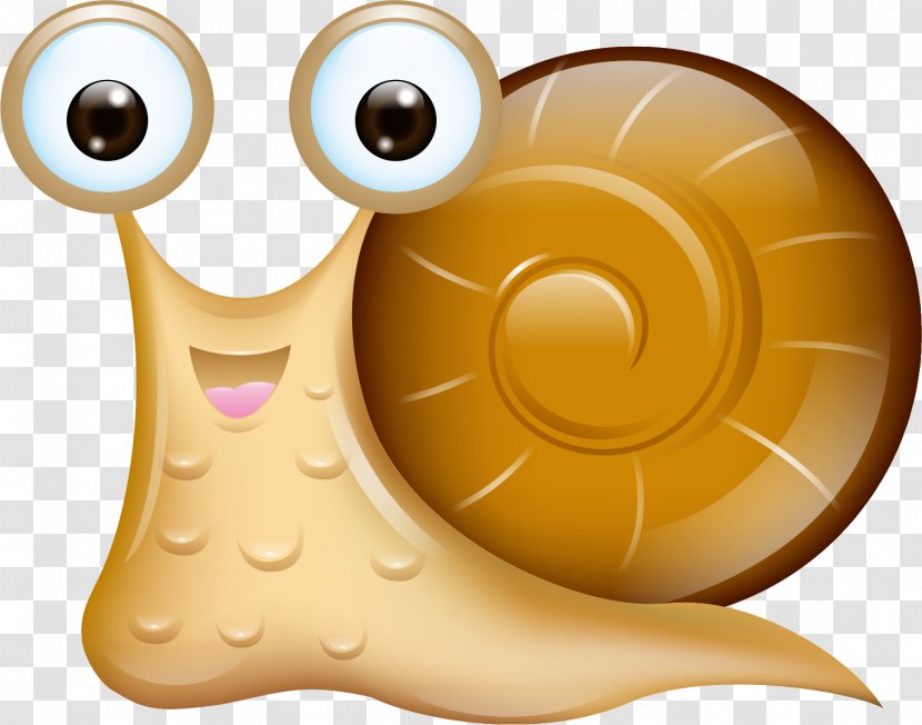 Snail Cartoon Orthogastropoda - Vector Cute With Big Eyes Transparent PNG