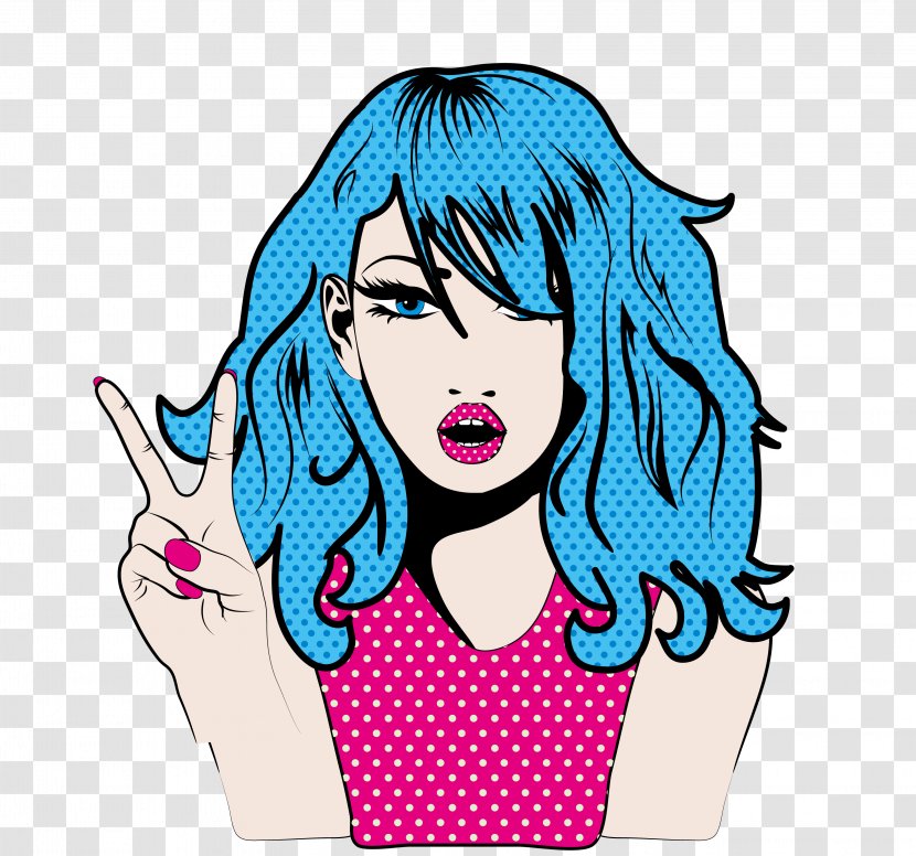Pop Art Royalty-free Illustration - Flower - Hand Painted Woman Transparent PNG