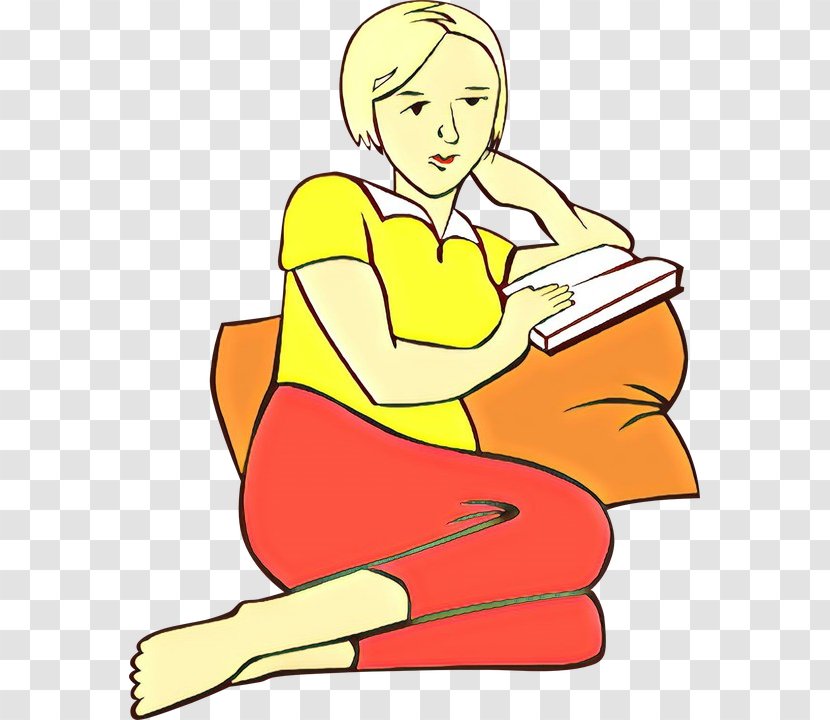 A Young Girl Reading Clip Art Vector Graphics Openclipart - Hand Transparent PNG