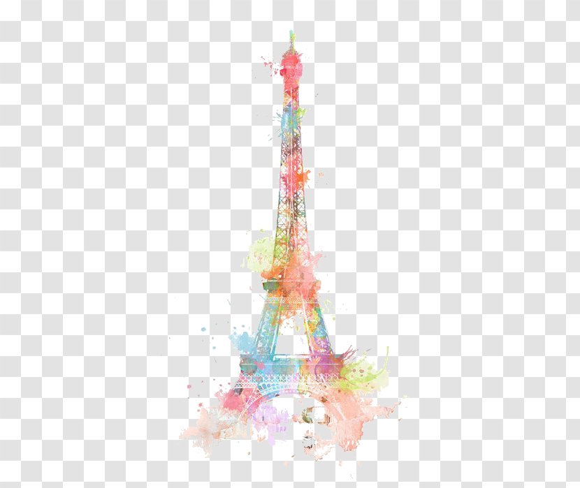 Eiffel Tower Drawing Watercolor Painting - Landmark - Retro,lovely,Eiffel Transparent PNG