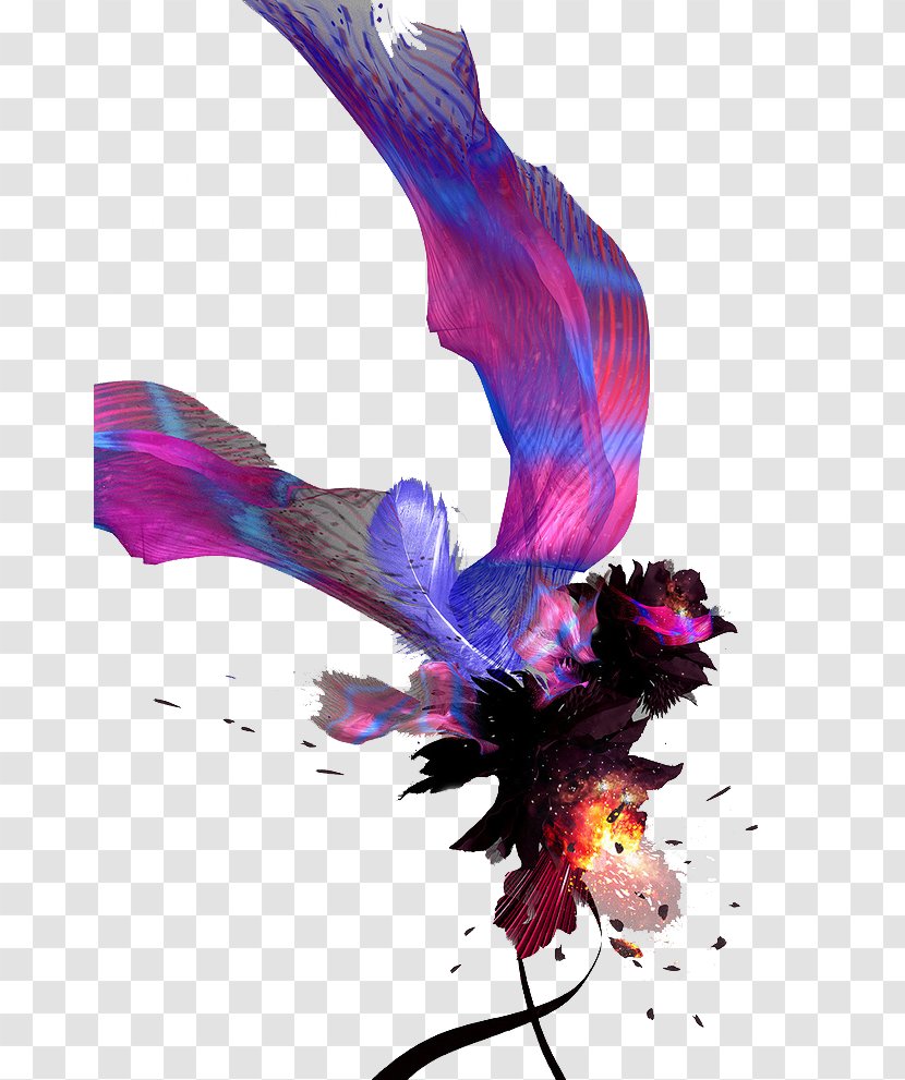 Colored Feathers - Art - Purple Transparent PNG