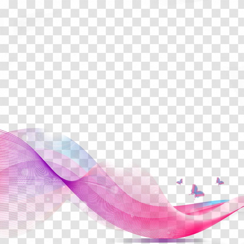 Pink Curve Abstraction Computer File - Geometry - Abstract Creative PPT Transparent PNG