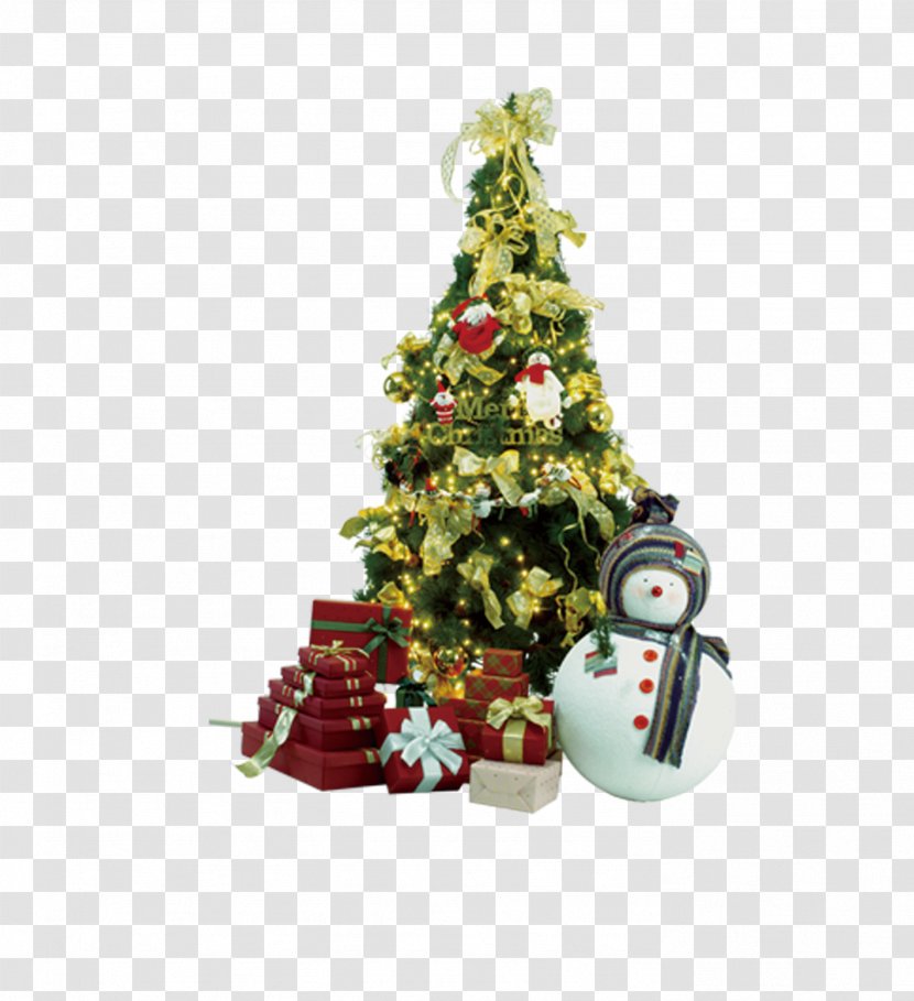 Christmas Tree Chinese New Year Gratis - Evergreen - Snow Man Transparent PNG