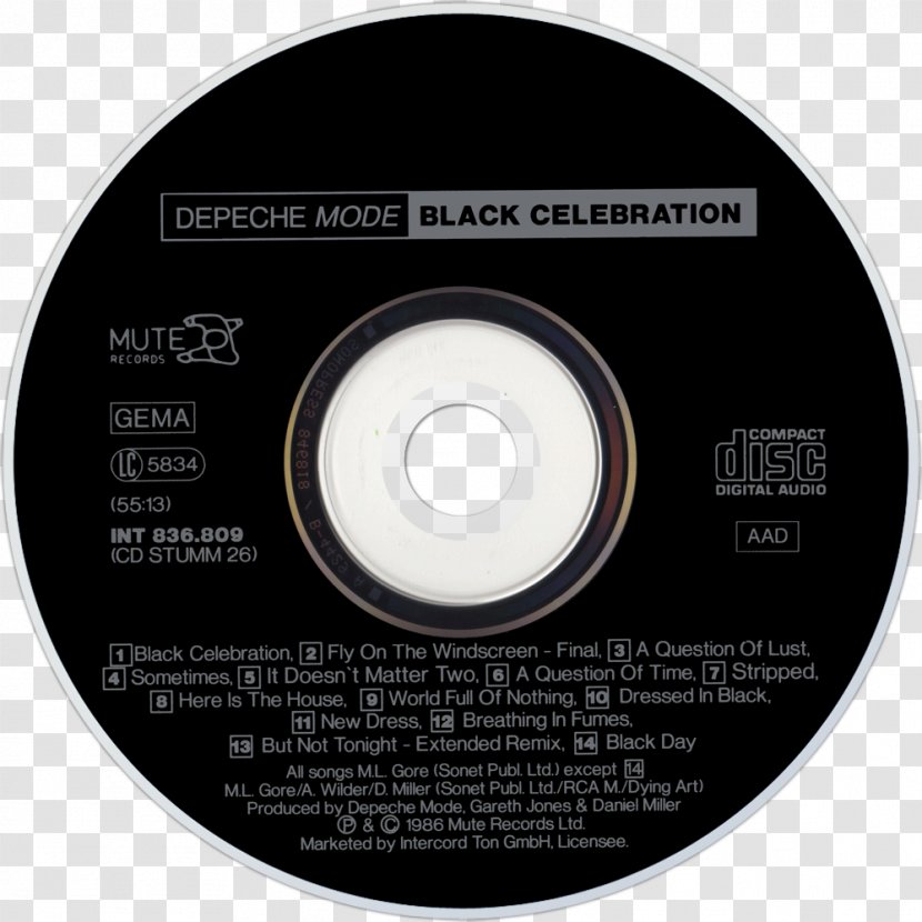 Compact Disc Depeche Mode Album Black Celebration Speak & Spell Transparent PNG