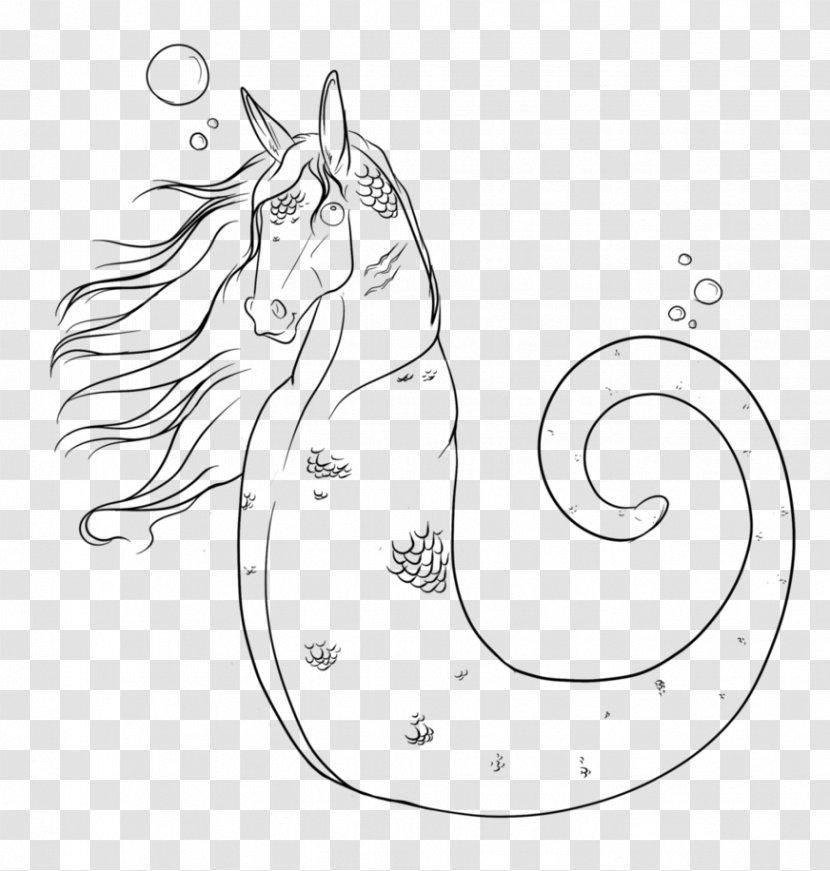 Line Art /m/02csf Drawing Horse - White - Seahorse Transparent PNG