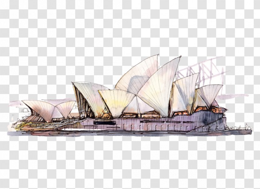 Sydney Opera House City Of Watercolor Painting Poster Sketch Transparent PNG