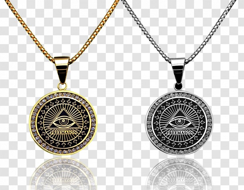 Locket Freemasonry Charms & Pendants Eye Of Providence Necklace - Gold Transparent PNG