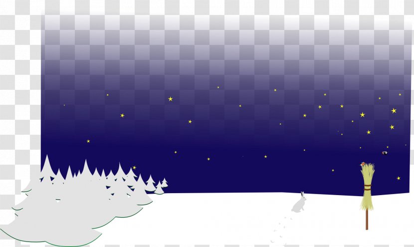 Broom Hare - Winter - Night Star Transparent PNG