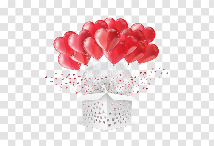 Toy Balloon Love - Red - Exquisite Heart-shaped Balloons Gift Transparent PNG