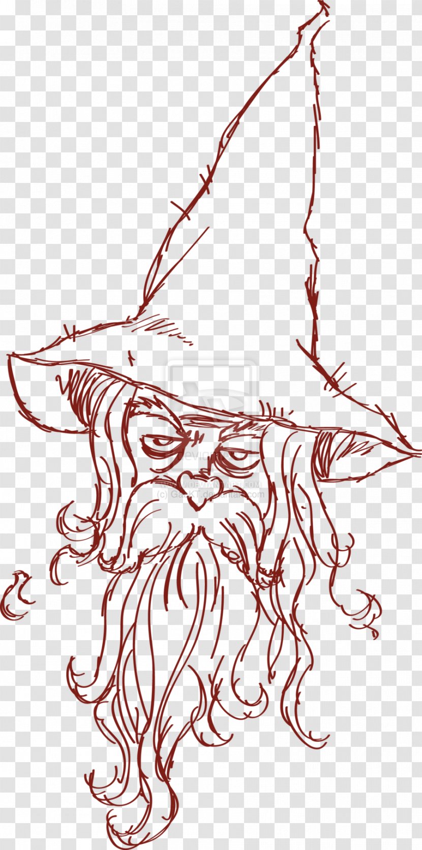 Line Art Clip Drawing Sketch Illustration - Tree - Gandalf Transparent PNG