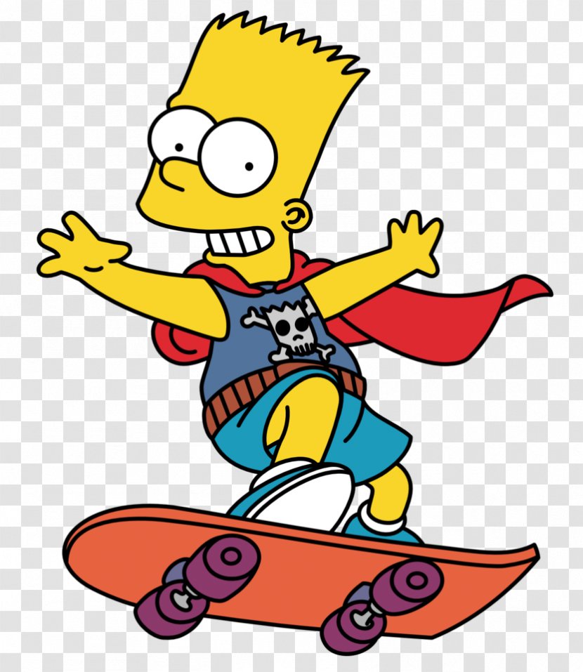 Bart Simpson Homer Lisa - Family - Skateboard Transparent PNG