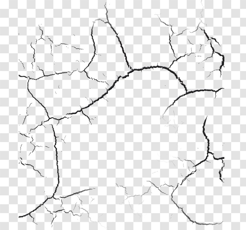 Drawing Black And White Monochrome - Crack Transparent PNG