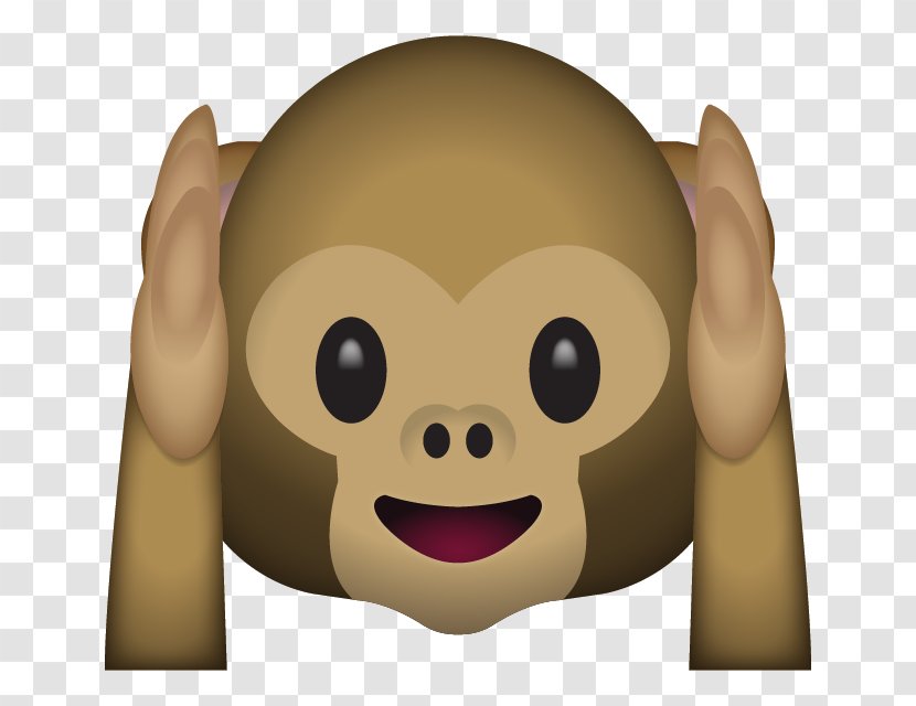 Emoji Three Wise Monkeys Sticker IPhone - Primate - Ears Transparent PNG