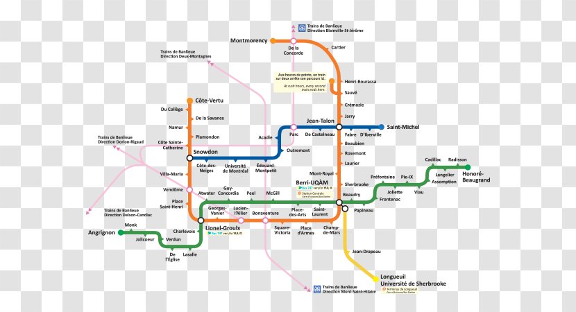 Rapid Transit Montreal Metro Map Plan - Land Lot Transparent PNG
