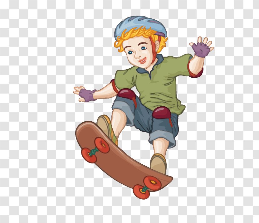 Skateboarding Cartoon Boy - Play - Skateboard Transparent PNG