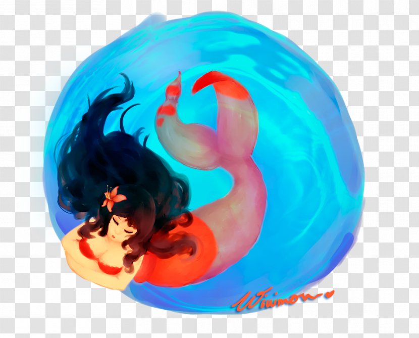Globe Cobalt Blue Sphere Ball - Watercolor Mermaid Transparent PNG
