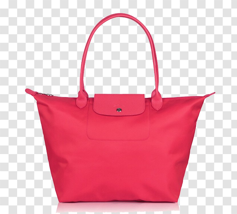 Longchamp Handbag Pliage Leather - Bag - Ms. Shoulder Watermelon Red Transparent PNG
