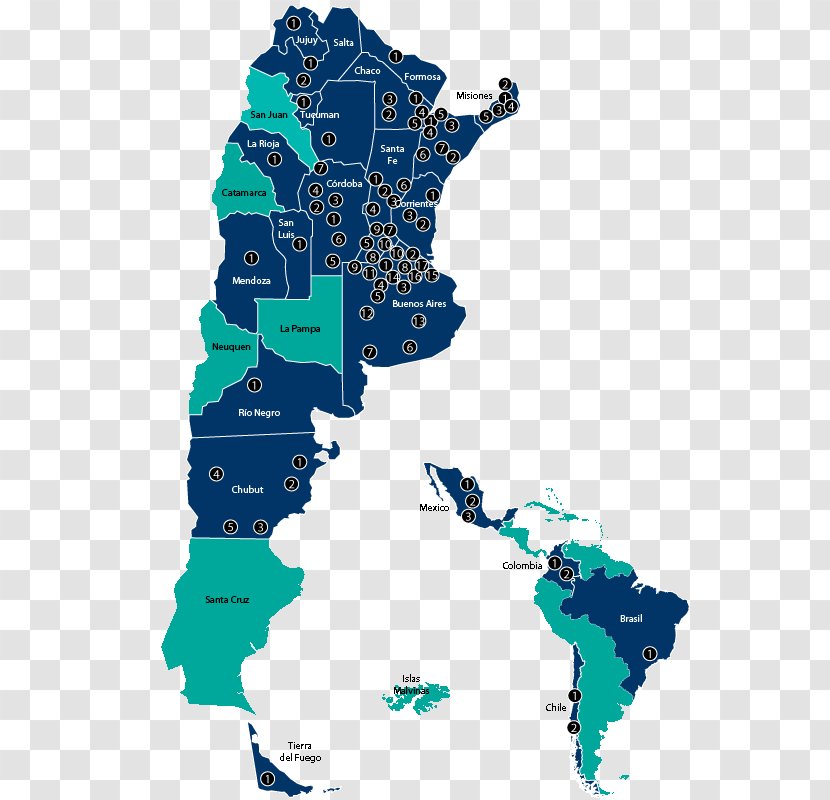 Flag Of Argentina Map - World Transparent PNG