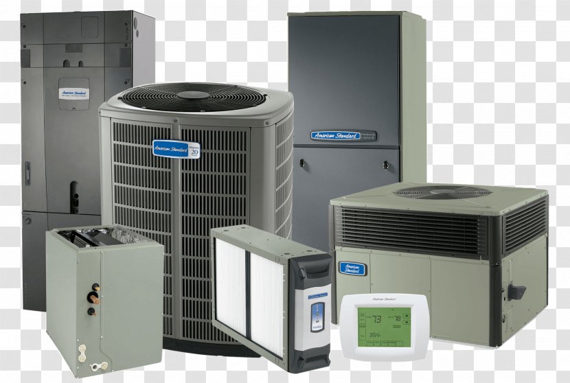 Furnace HVAC American Standard Brands Air Conditioning Plumbing - Seasonal Energy Efficiency Ratio - Conditioner Transparent PNG