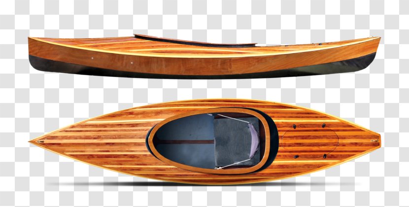 Sea Kayak Canoe Paddling Boat - Stripbuilt - Vintage Wooden On Water Transparent PNG
