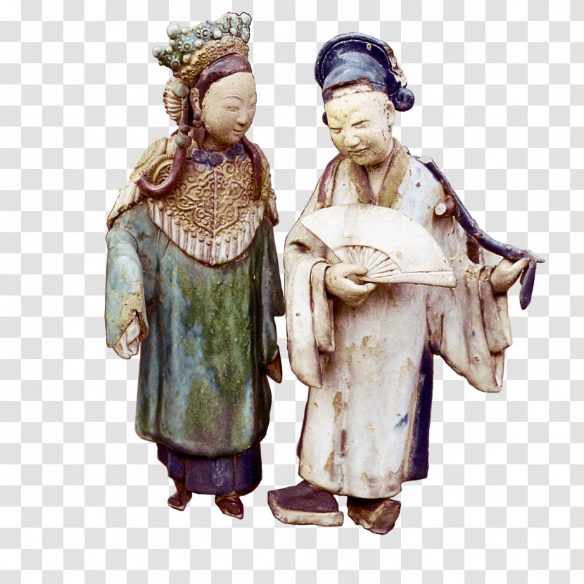 Sculpture Ancient History Statue - Ink Wash Painting - Scholar Doll Transparent PNG