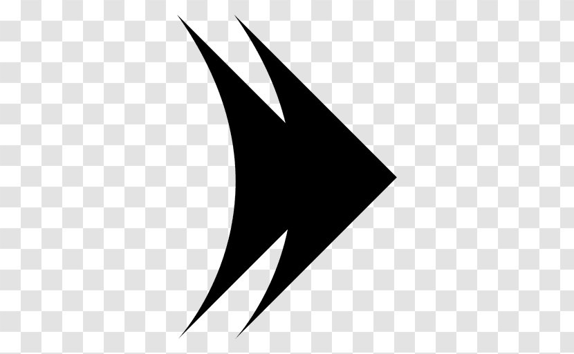 Arrow - Triangle - Black And White Transparent PNG