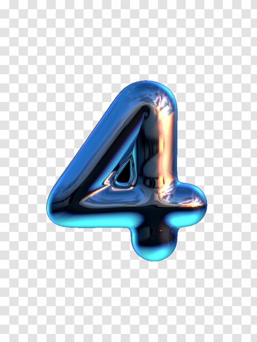 Number Digital Data Icon - Blue - 4 Transparent PNG