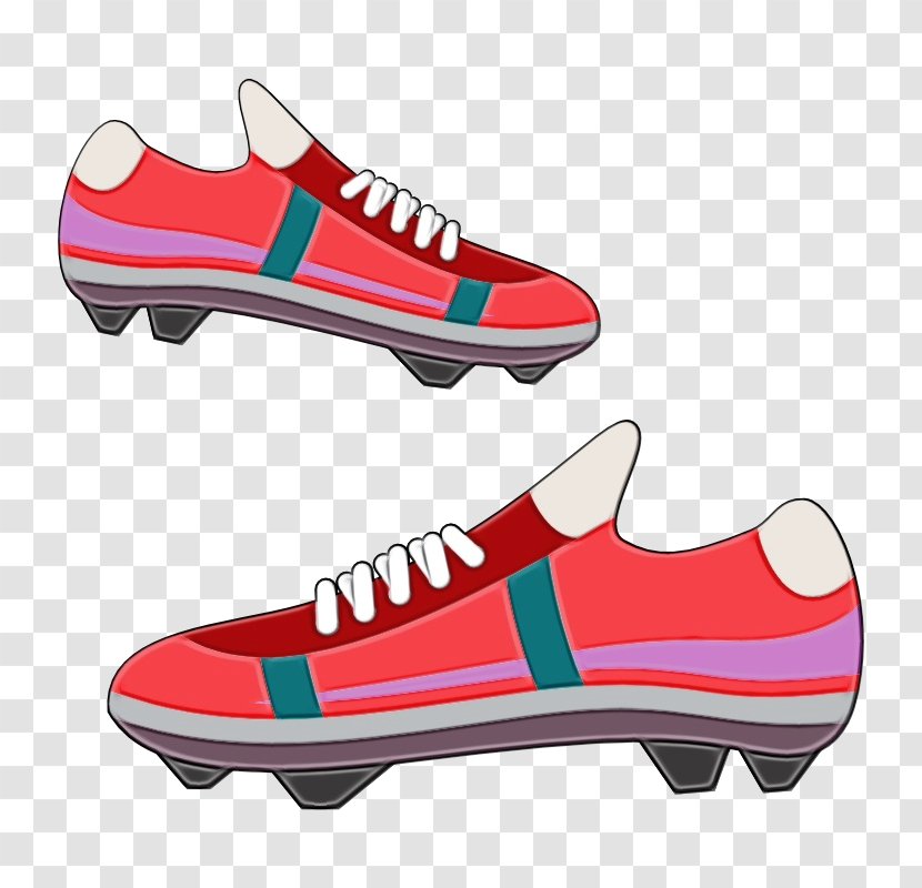 Watercolor Background - Sneakers - Electric Blue Soccer Cleat Transparent PNG