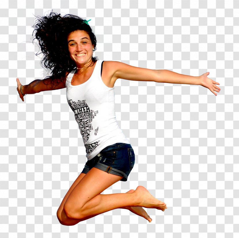 Woman Jumping - Flower - Happy Young In The Sky Transparent PNG