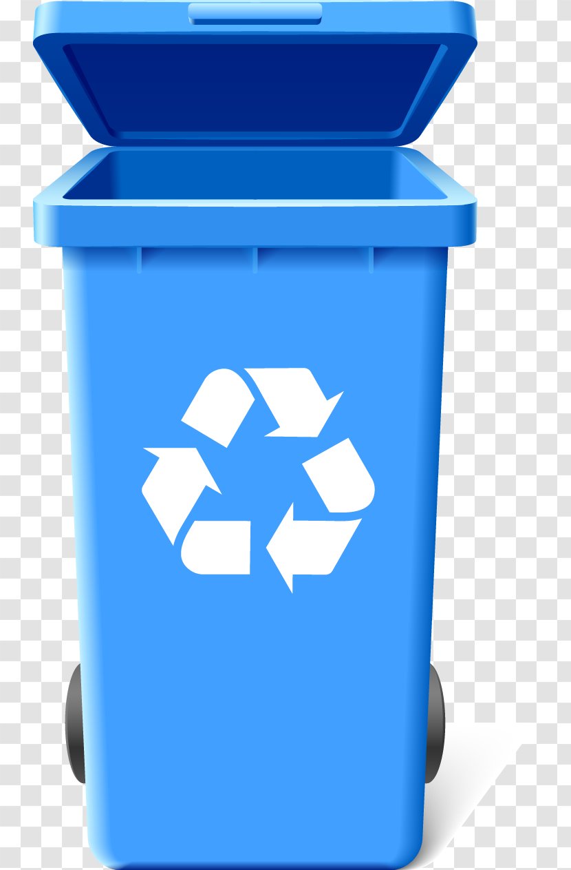Recycling Bin Rubbish Bins & Waste Paper Baskets Clip Art - Electric Blue - Patio Transparent PNG
