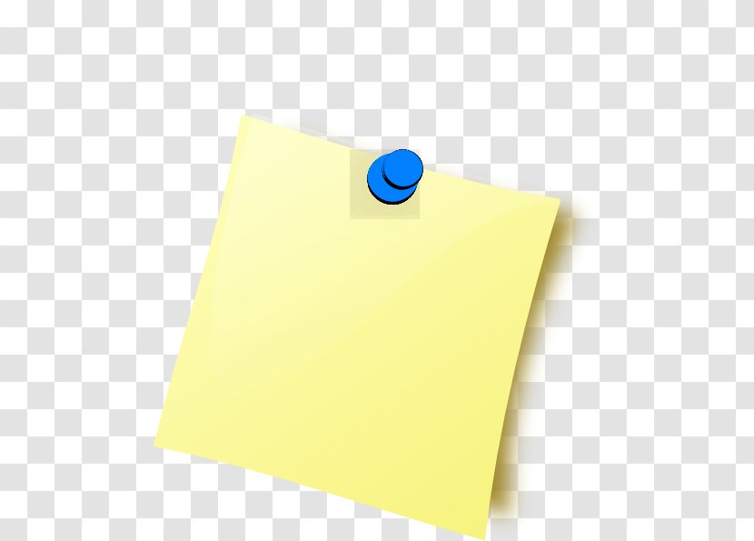Paper Post-it Note Clip Art Image - With Pin Transparent PNG